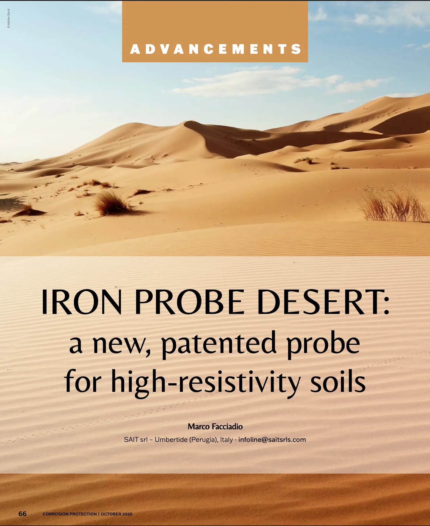 IRON PROBE DESERT - sonda SAIT per suoli ad alta resistività